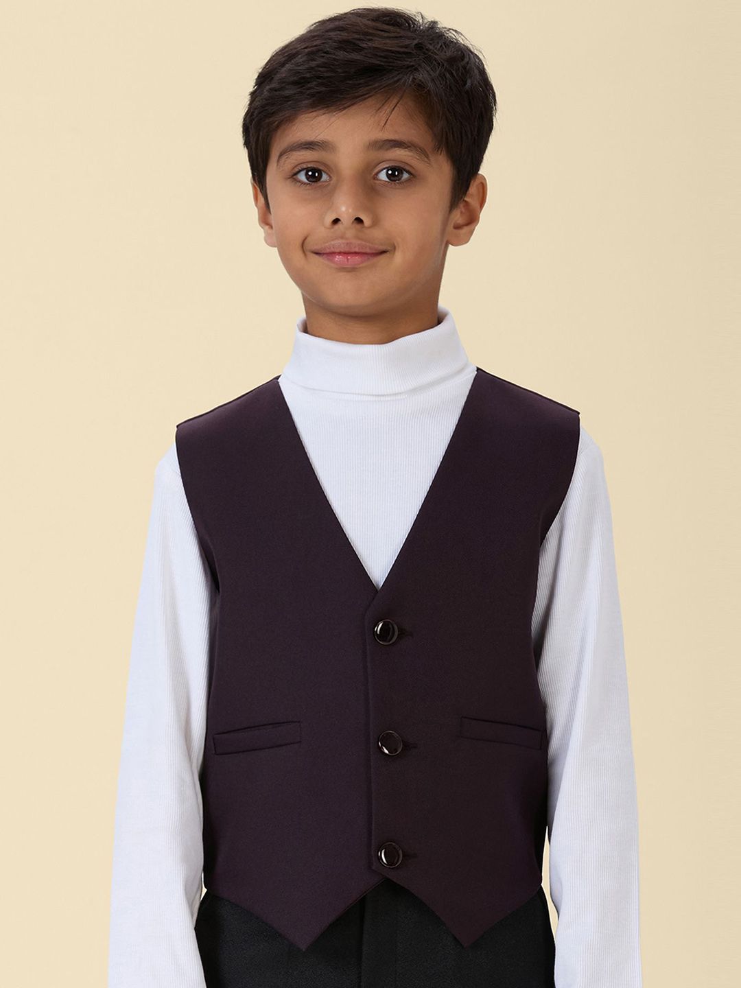 YK Boys V-Neck Sleeveless Woven Waistcoat-picture-34
