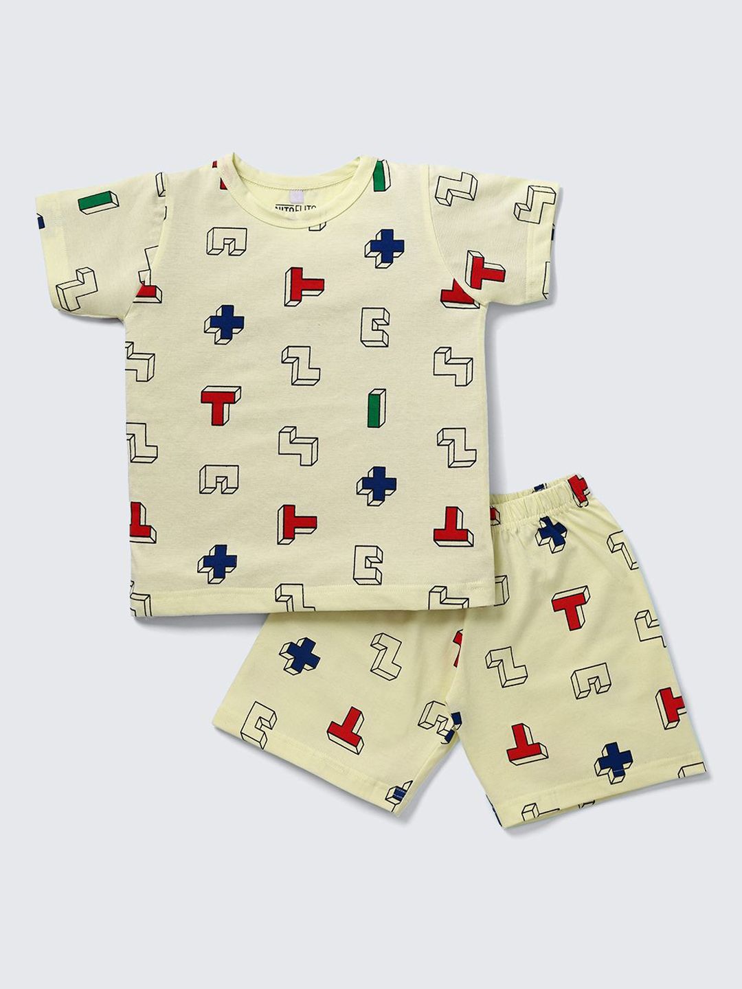 Nite Flite Unisex Kids Alphanumeric Printed Night suit-picture-30