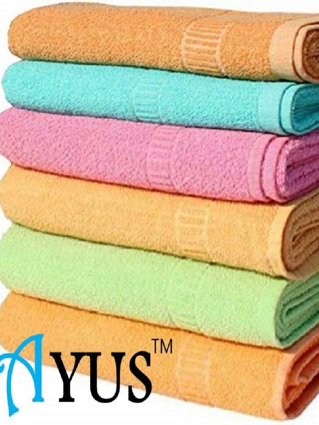 AYUS 6Pcs Blue & Pink 380 GSM Hand Towels-picture-51