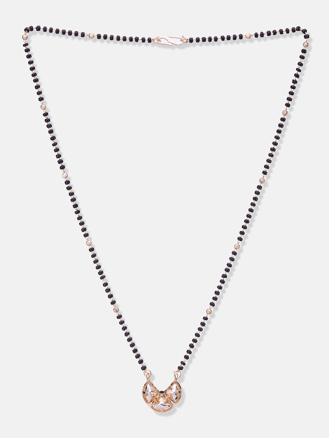 ATIBELLE Set Of 2 Silver-Plated Cubic Zirconia Studded Mangalsutras