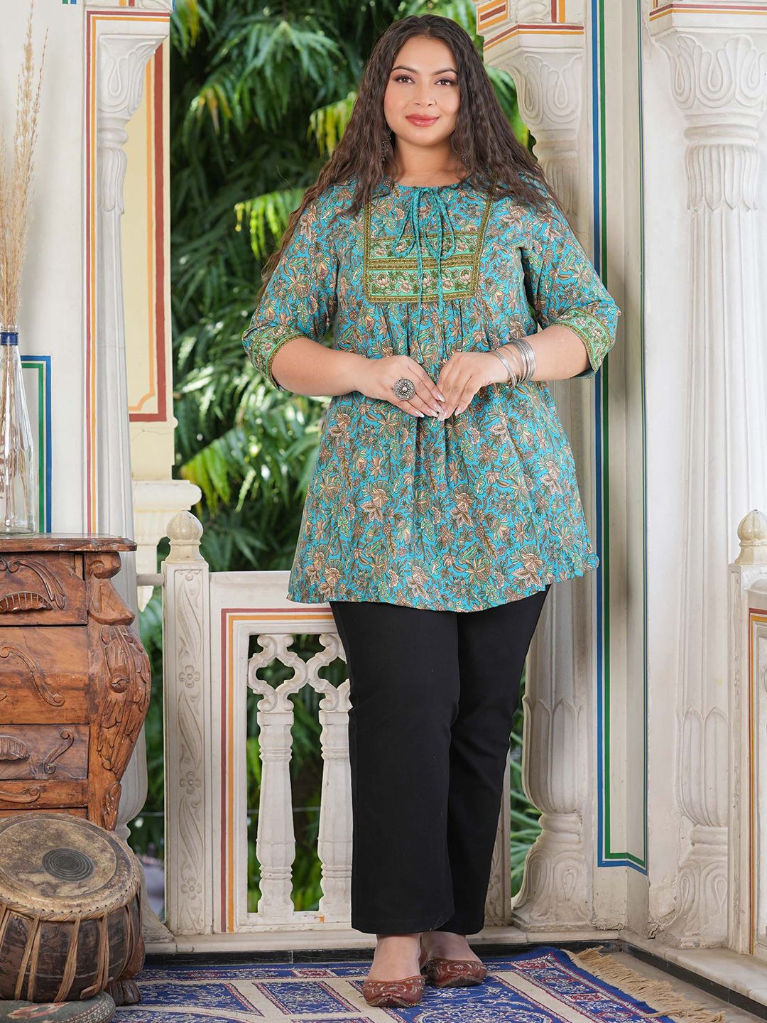 IKRASS Printed Tie-Up Neck Kurtis-picture-46