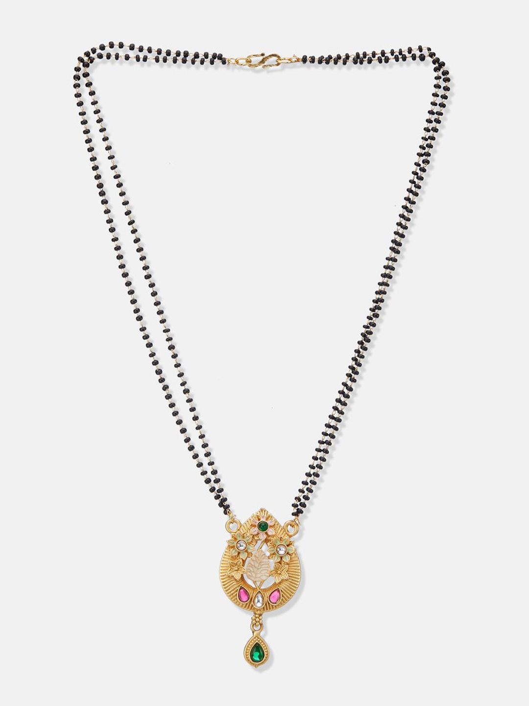ATIBELLE Set Of 2 Gold-Plated Cubic Zirconia Studded Mangalsutras
