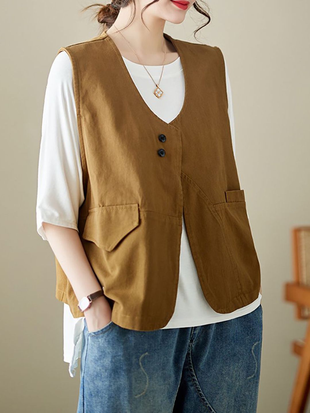 StyleCast x Revolte Women Outdoor Oversized Pockets Tailored Jacket