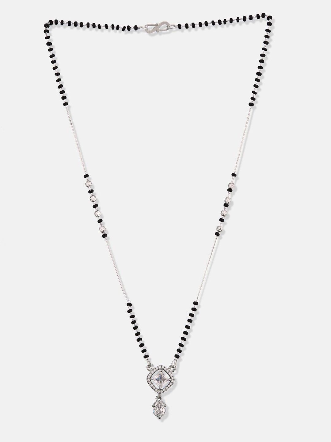 ATIBELLE Set of 2 Gold & Silver-Plated Cubic Zirconia Stone Studded & Beaded Mangalsutras