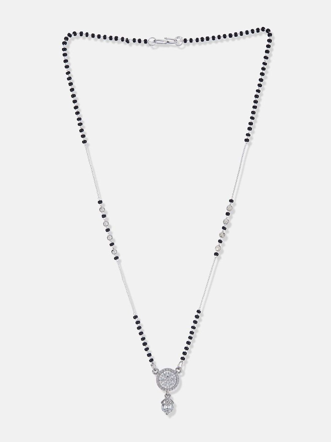 ATIBELLE Set of 2 Gold & Silver-Plated Cubic Zirconia Stone Studded & Beaded Mangalsutras