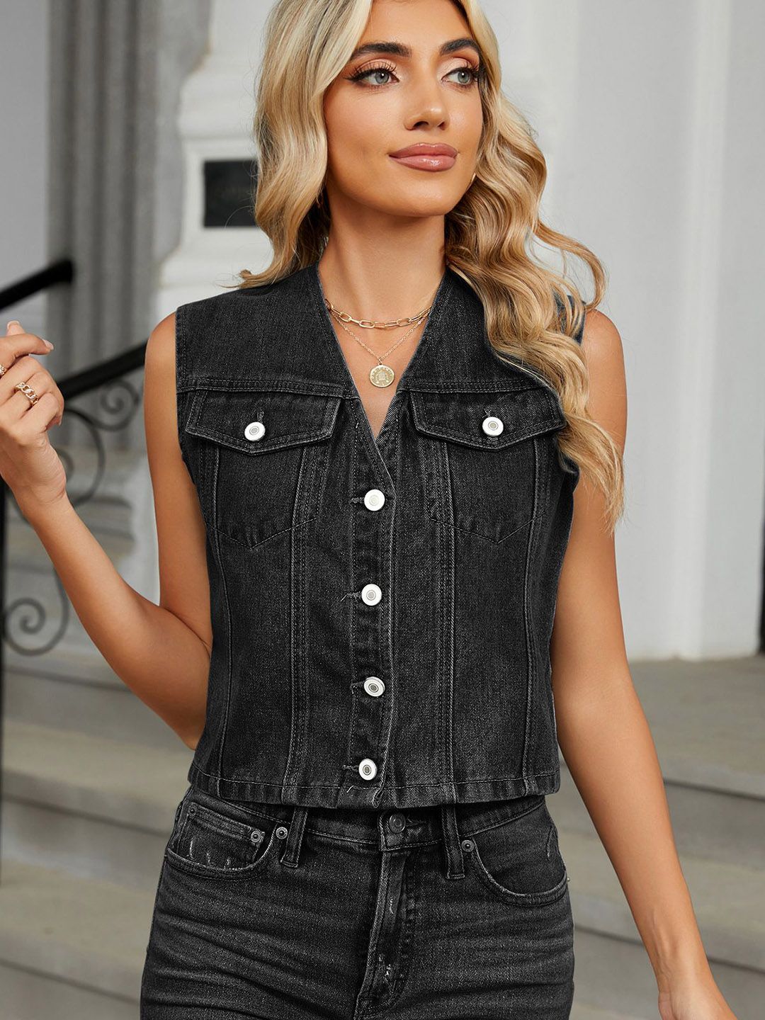 StyleCast Women Lightweight Crop Denim Jacket