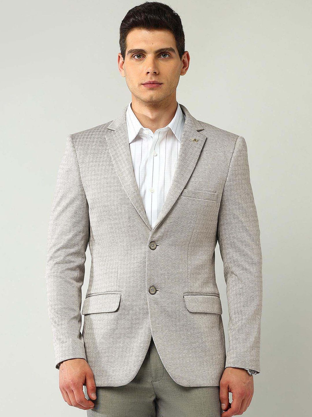 AD By Arvind Self Designed Tailored Fit Single Breasted Blazer-picture-26