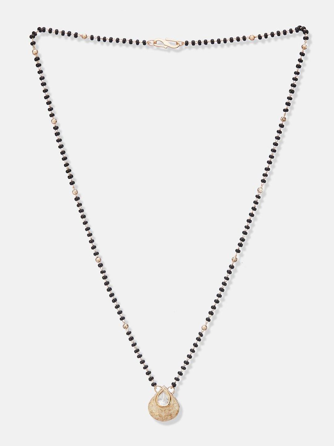 ATIBELLE Set of 2 Rose Gold & Gold-Plated Cubic Zirconia Studded & Beaded Mangalsutras
