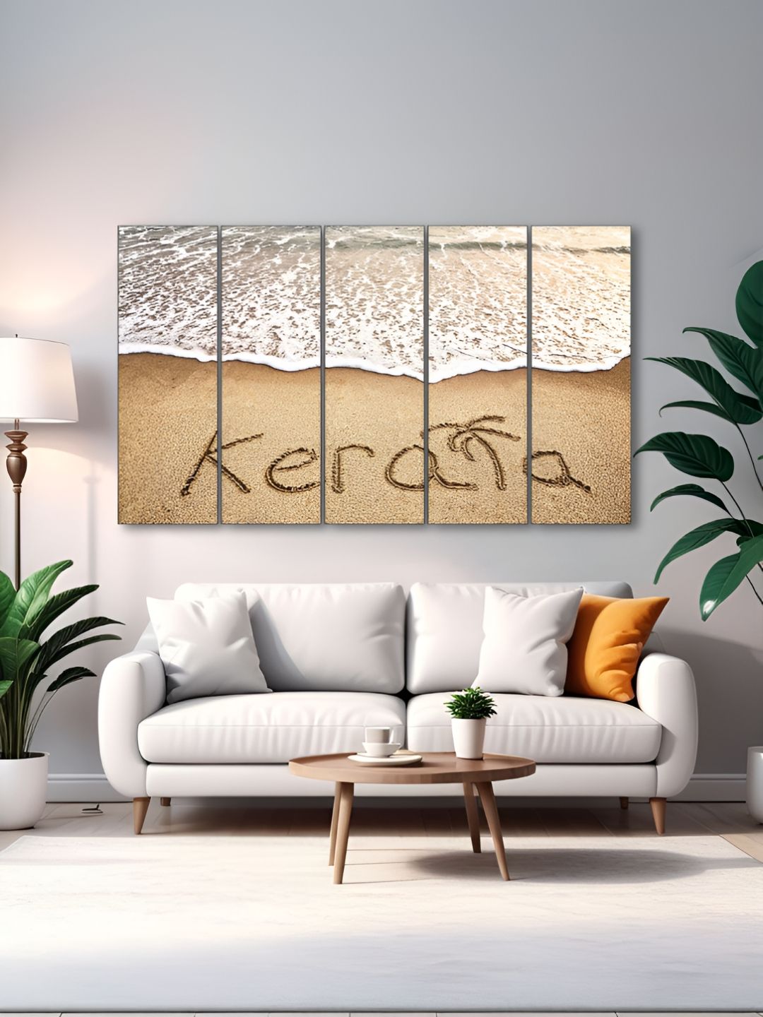 The Castle Decor Beige & White 5 Pieces Abstract Wooden Wall Arts-picture-38