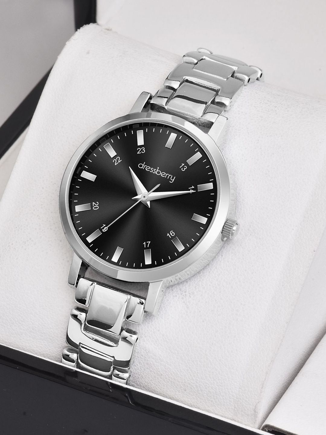 DressBerry Women Brass Dial & Stainless Steel Straps Analogue Watch DB-034-Black-picture-38