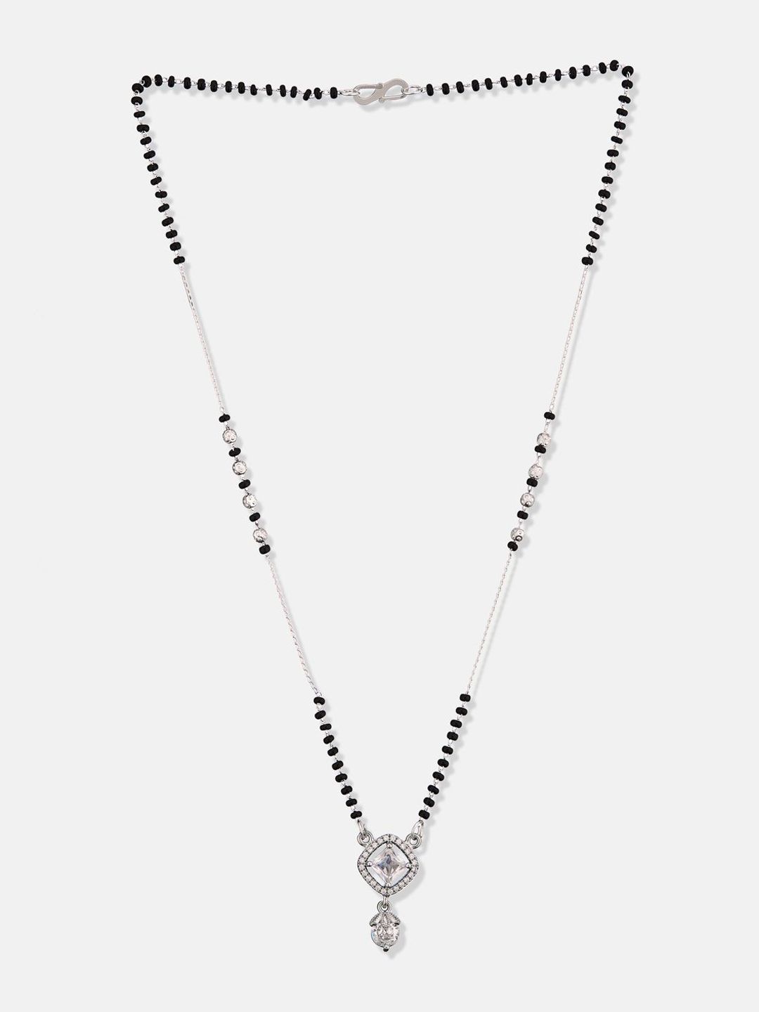 ATIBELLE Set Of 2 Rose Gold-Plated Cubic Zirconia Studded Mangalsutras