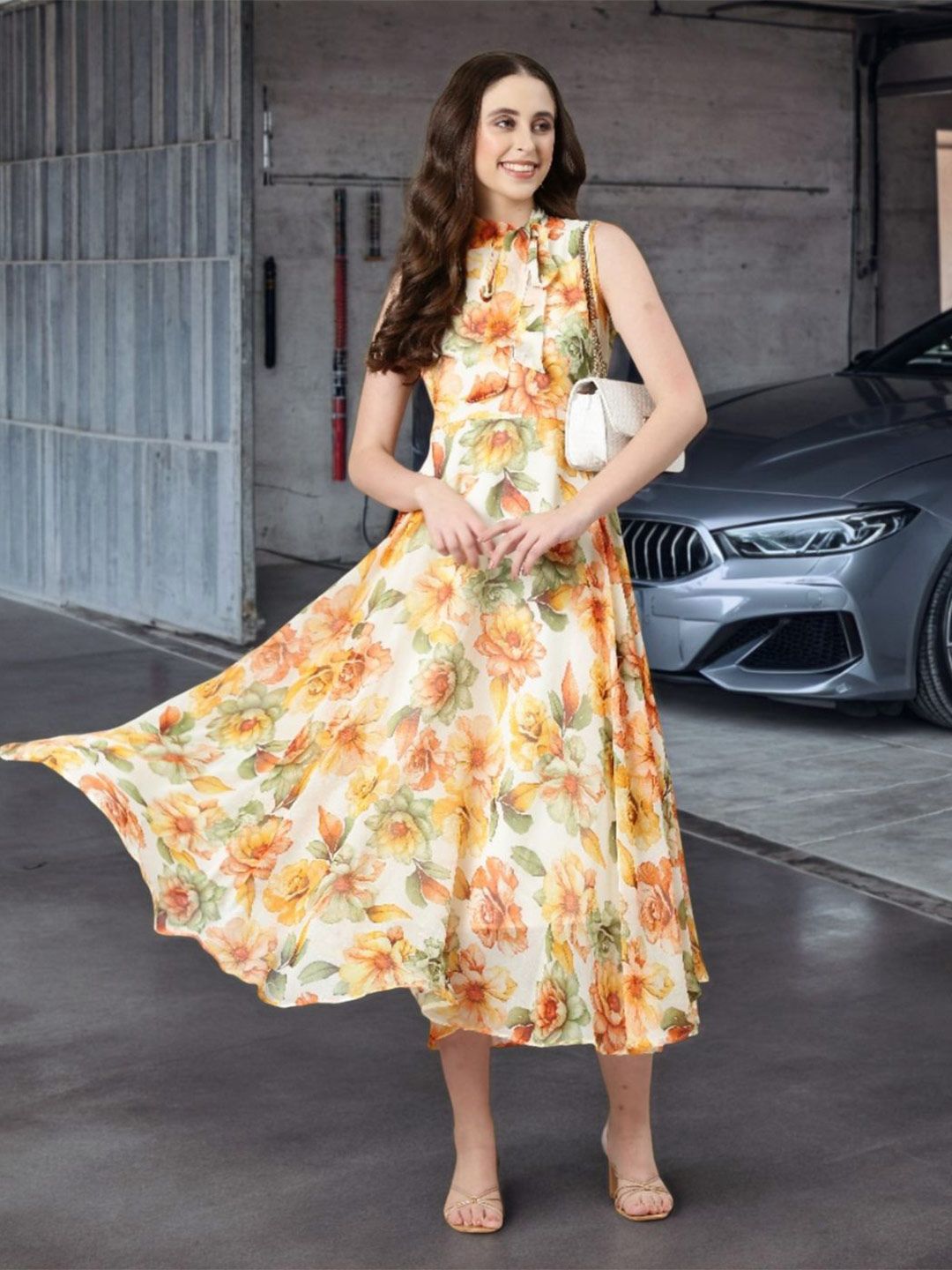 Souchii Floral Print Layered Chiffon Fit & Flare Maxi Dress-picture-39