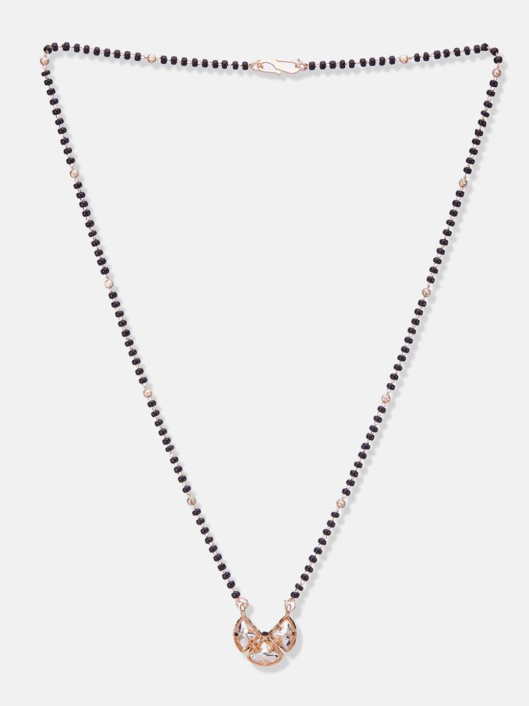 ATIBELLE Set of 2 Rose Gold & Gold-Plated Cubic Zirconia Studded & Beaded Mangalsutras