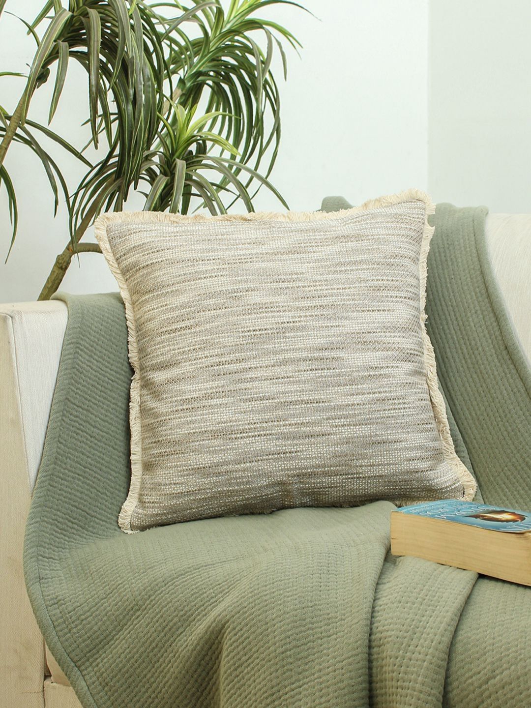 HOMPRIN Cream Abstract Printed Square Cotton Cushion Cover-picture-37