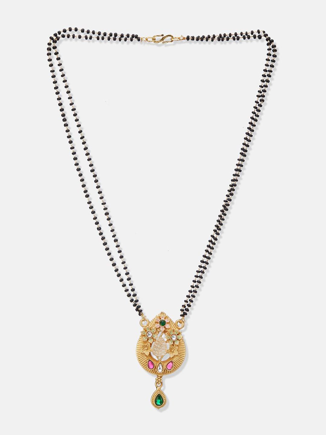 ATIBELLE Set Of 2 Gold-Plated Cubic Zirconia Studded Mangalsutras