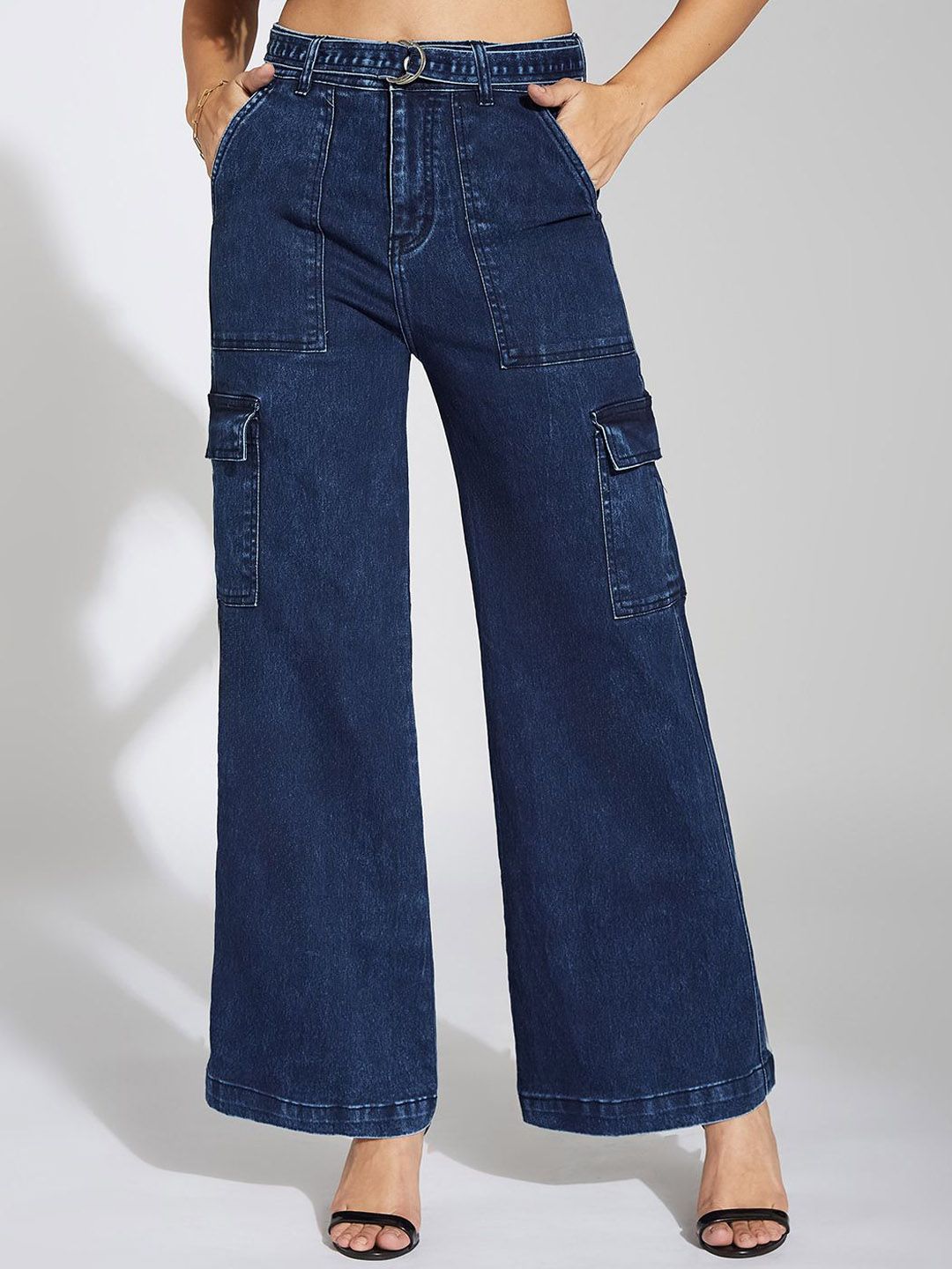 Life With Pockets Women Wide Leg High-Rise Light Fade Stretchable Jeans-picture-47