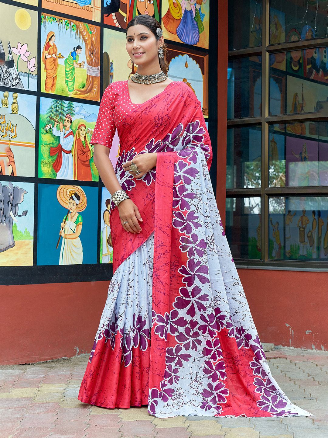 Munir Women Floral Pure Cotton Designer Bagru Saree-picture-26