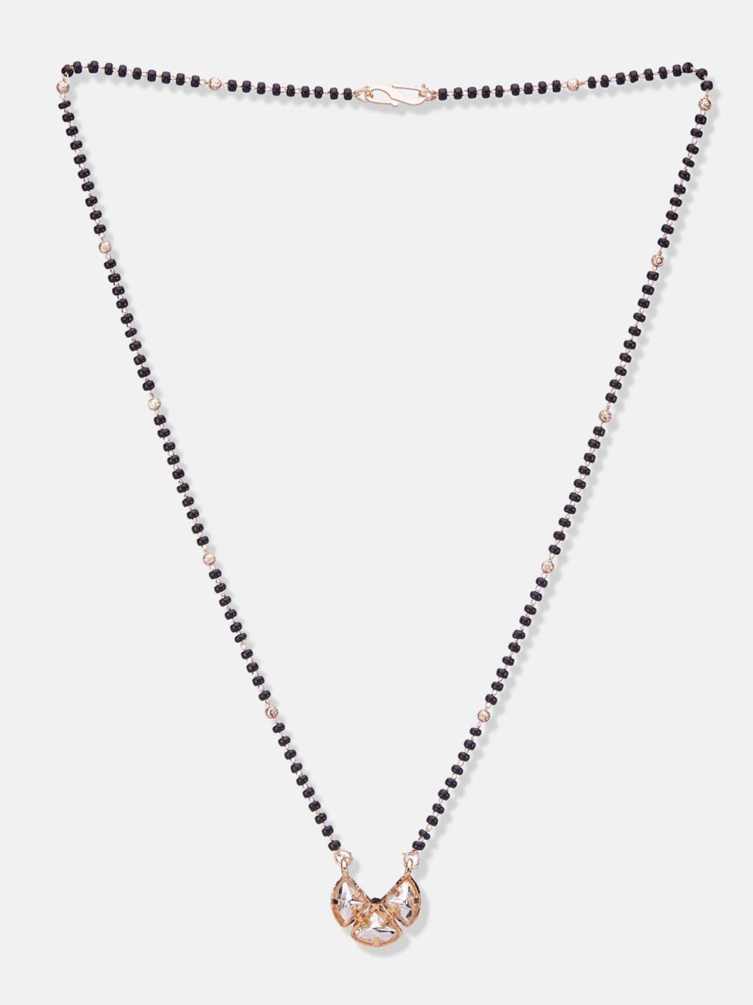 ATIBELLE Set Of 2 Rose Gold-Plated Cubic Zirconia Studded Mangalsutras