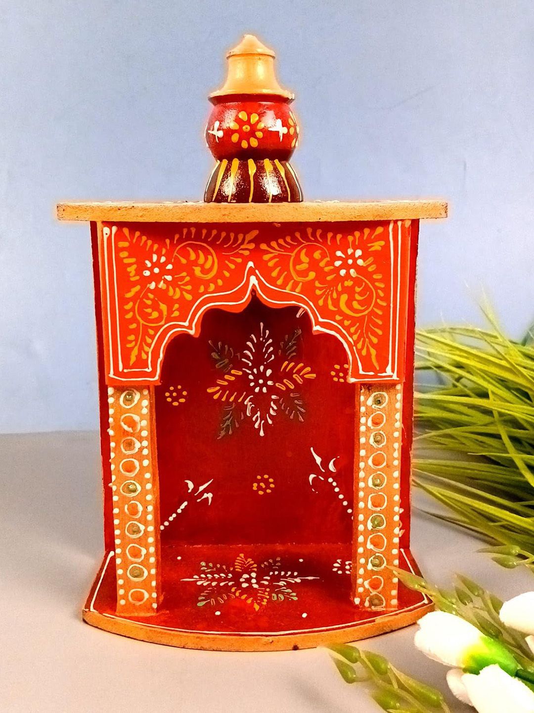 apka mart Red Wall Mounted Home Temple-image-17