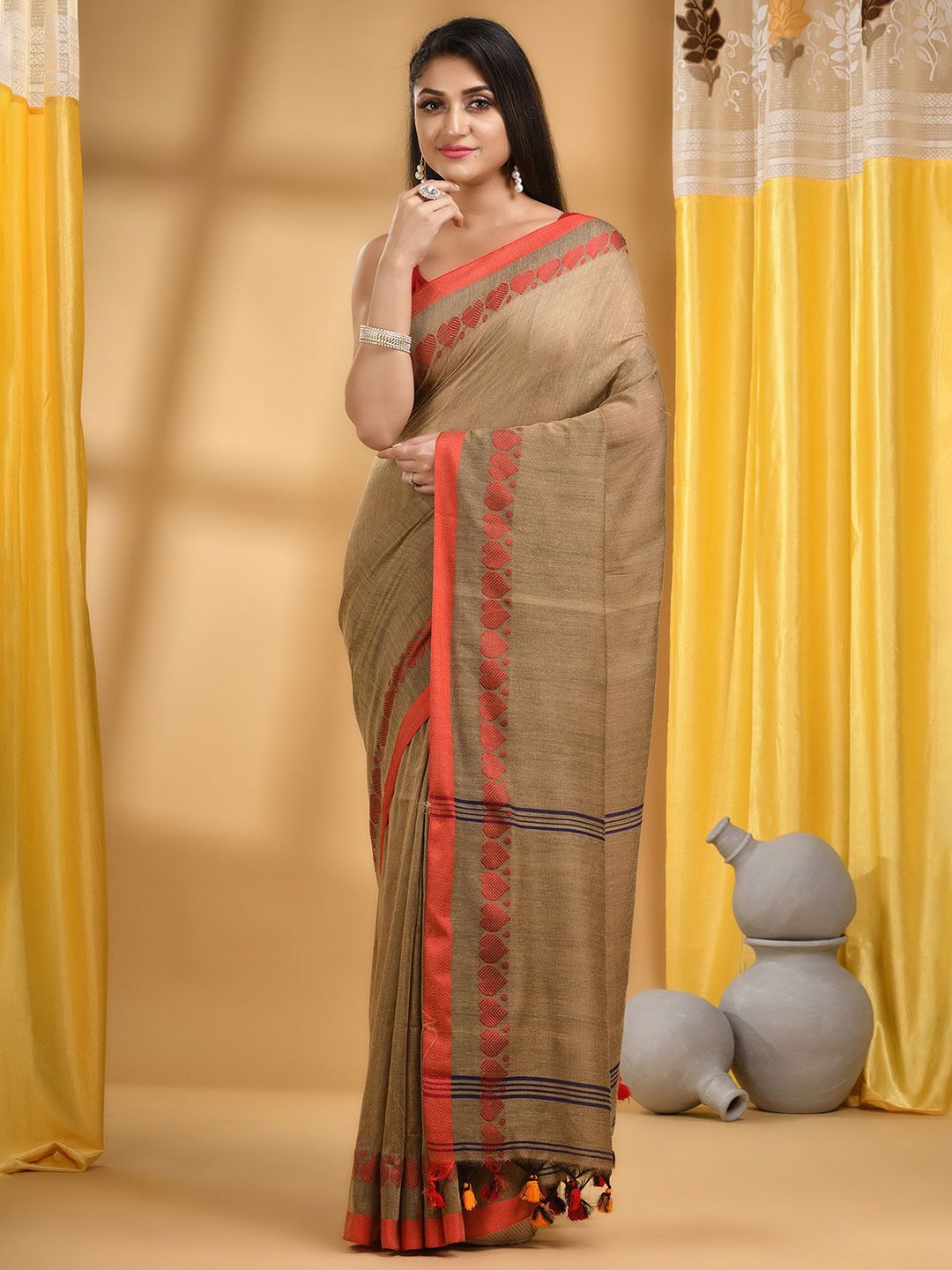DESH BIDESH Pure Cotton Taant Saree-picture-41