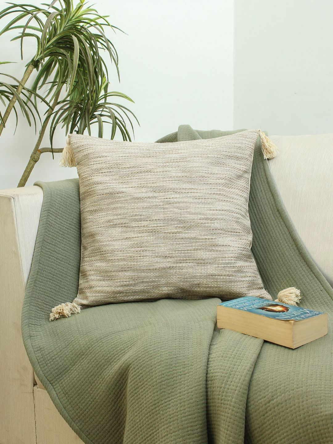 HOMPRIN Grey Abstract Printed Square Cotton Cushion Cover-picture-25