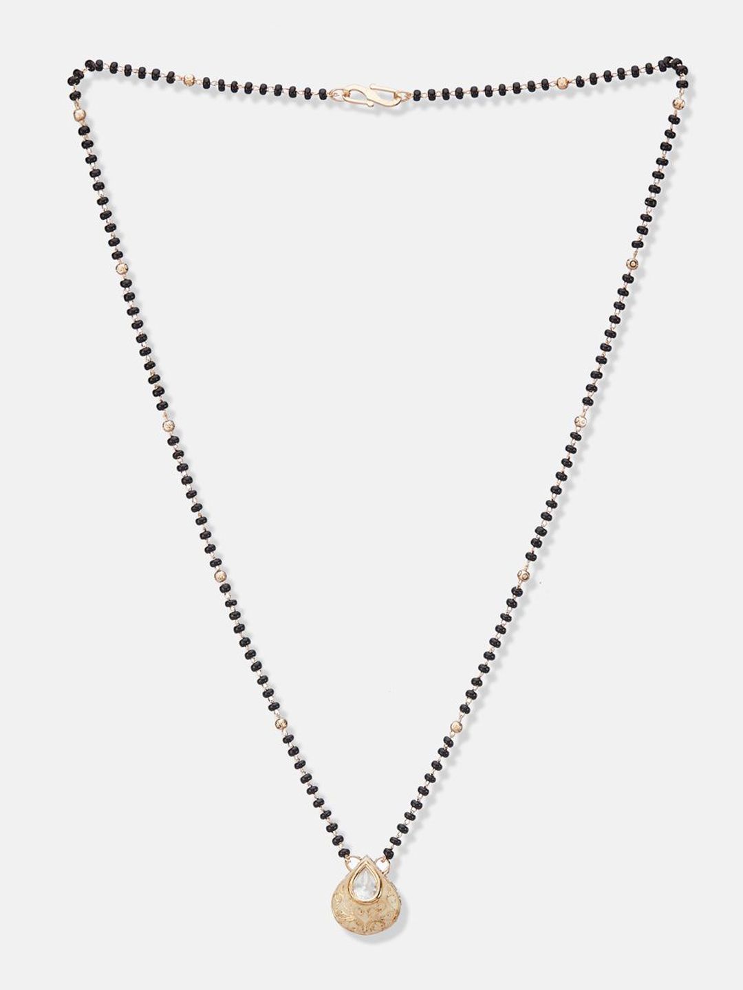 ATIBELLE Set of 2 Gold & Silver-Plated Cubic Zirconia Stone Studded & Beaded Mangalsutras