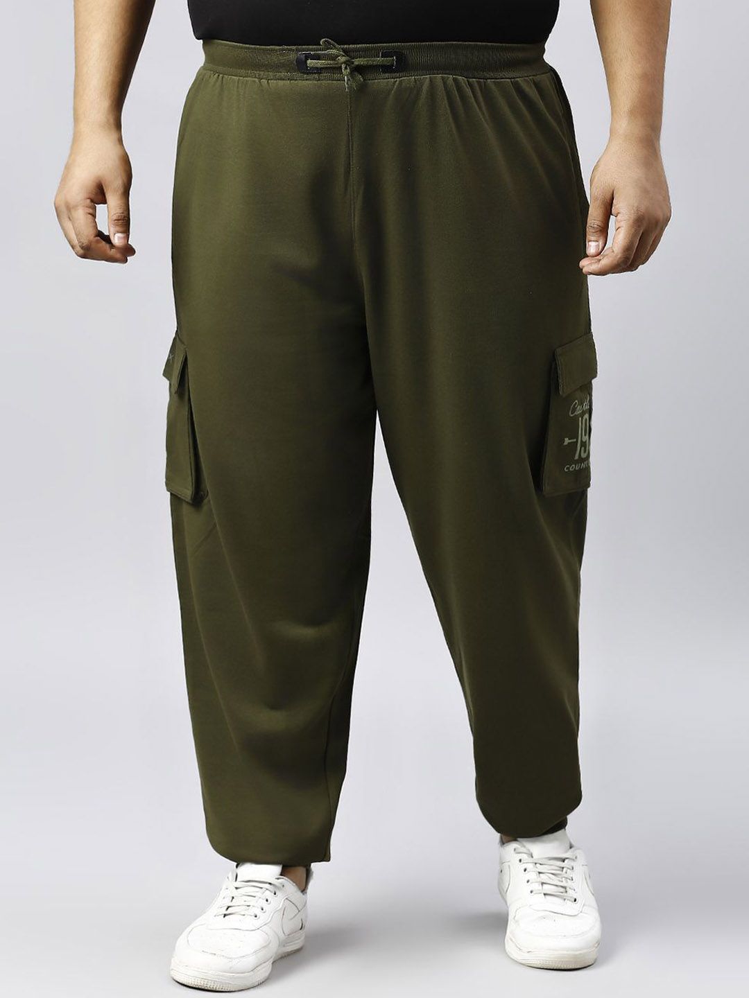 Xmex Men Mid Rise Plus Size Cargo Style Joggers-picture-19