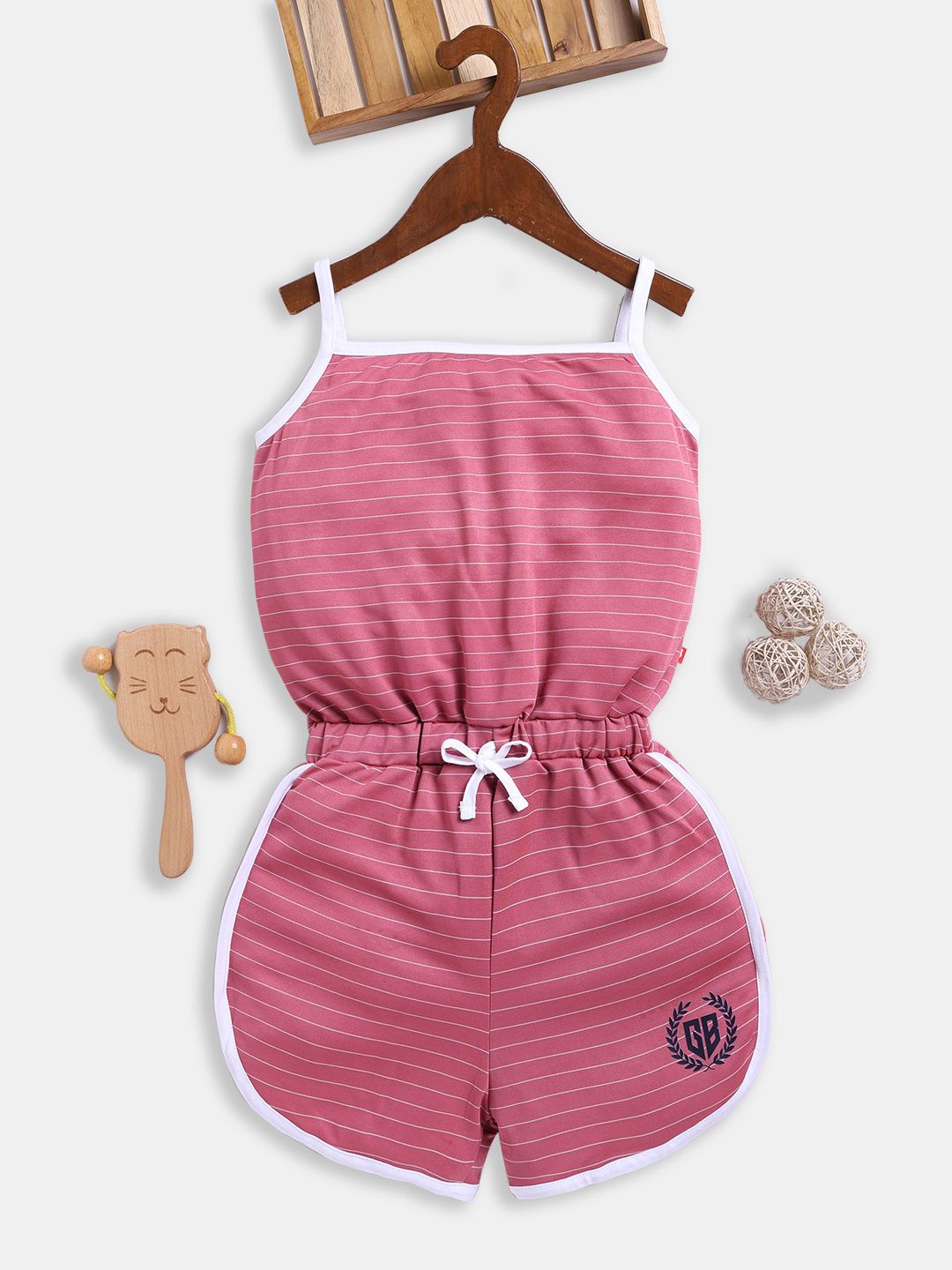 Here&Now X Game Begins Girls Striped Basic Jumpsuit-picture-18
