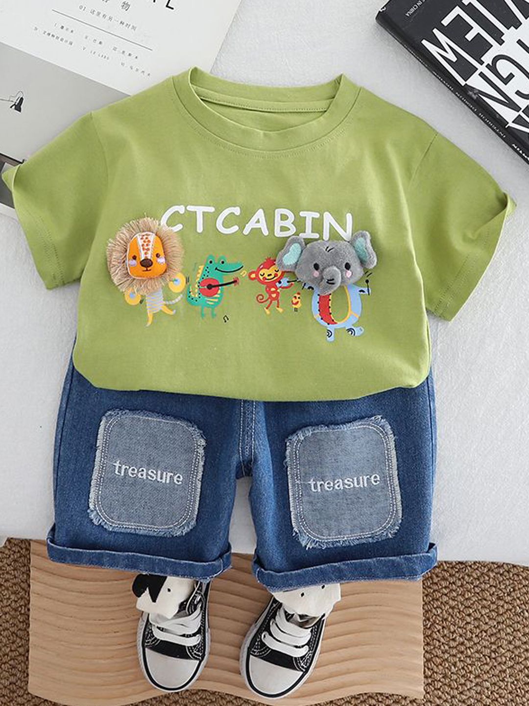 StyleCast x Revolte Boys Printed Round Neck T-Shirt With Shorts