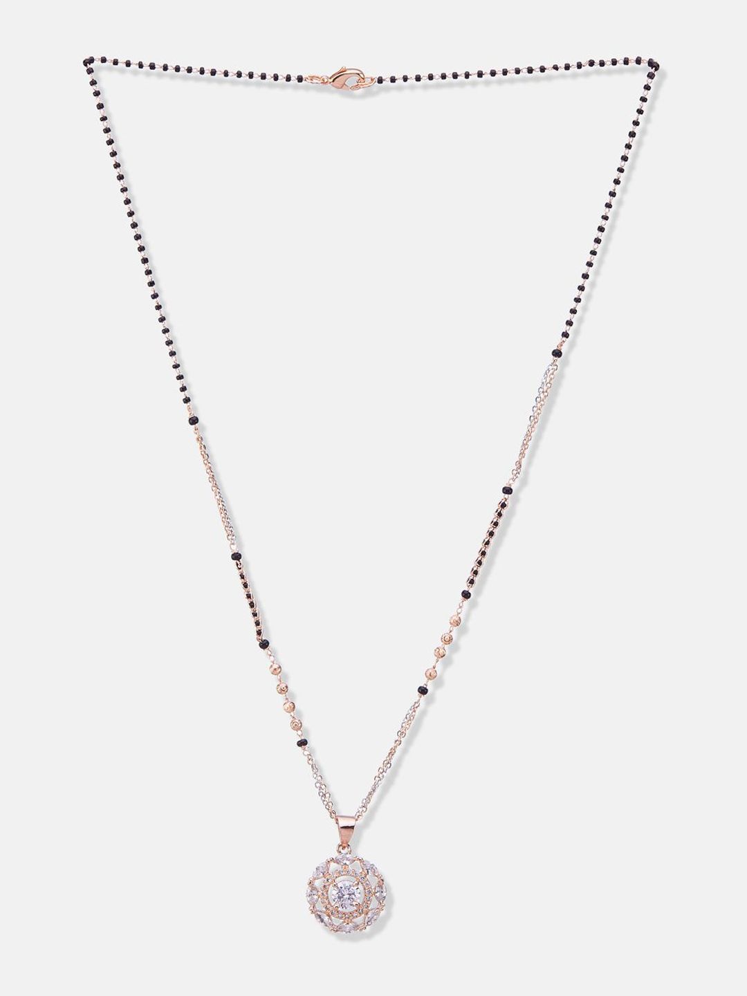 ATIBELLE Set Of 2 Gold-Plated Cubic Zirconia Studded Mangalsutras
