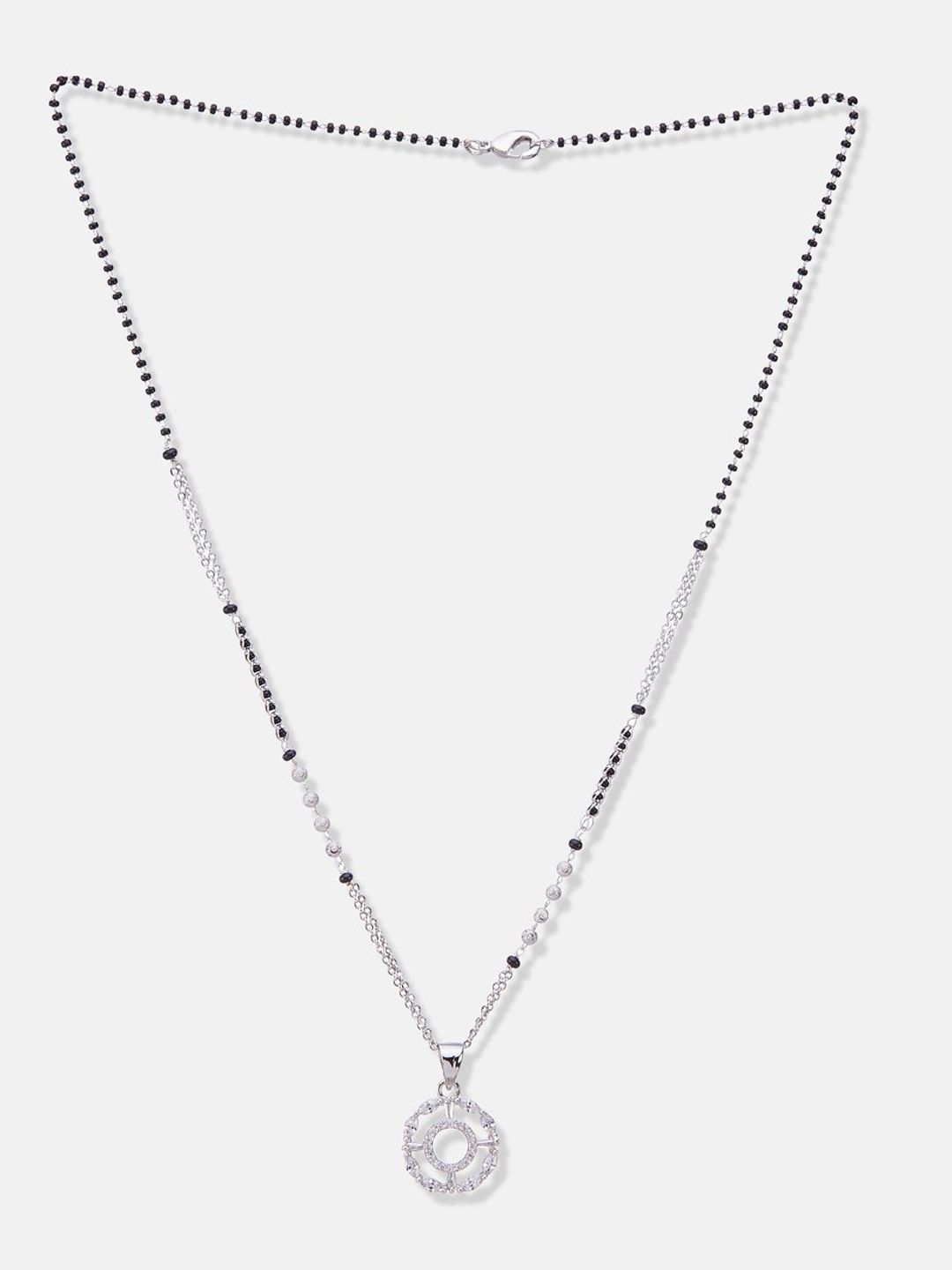 ATIBELLE Set of 2 Gold & Silver-Plated Cubic Zirconia Studded Mangalsutras