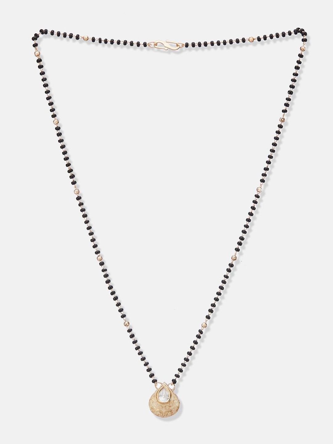 ATIBELLE Set Of 2 Rose Gold-Plated Cubic Zirconia Studded Mangalsutras
