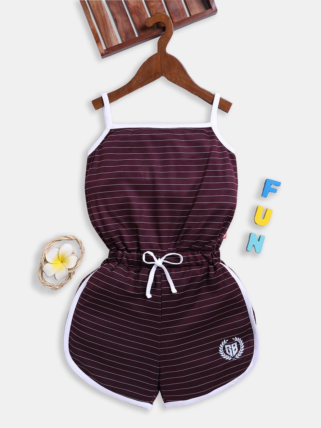 Here&Now X Game Begins Girls Striped Basic Jumpsuit-picture-42