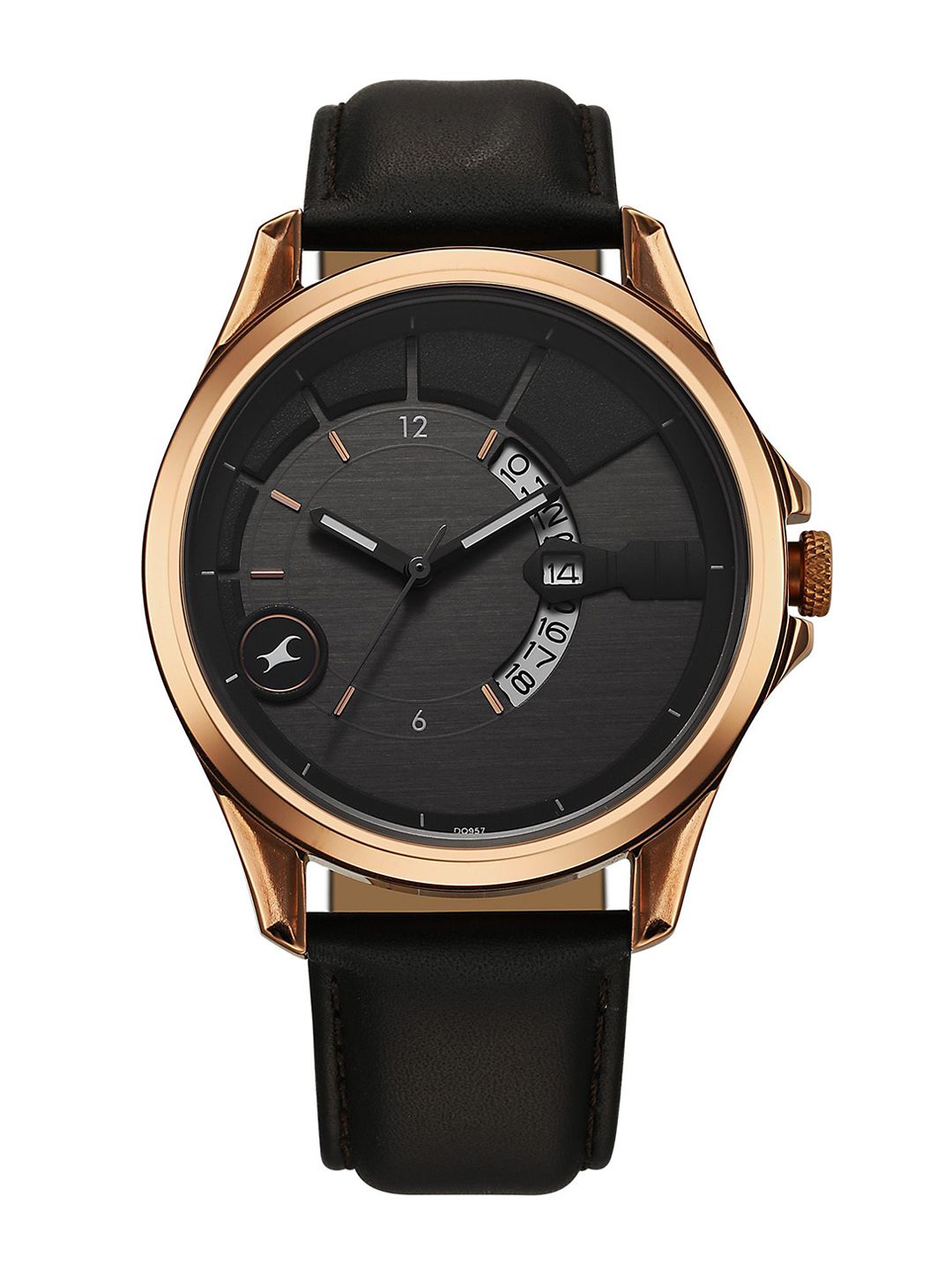 Fastrack Men Brass Dial & Leather Straps Watch 3323QL02-image-14