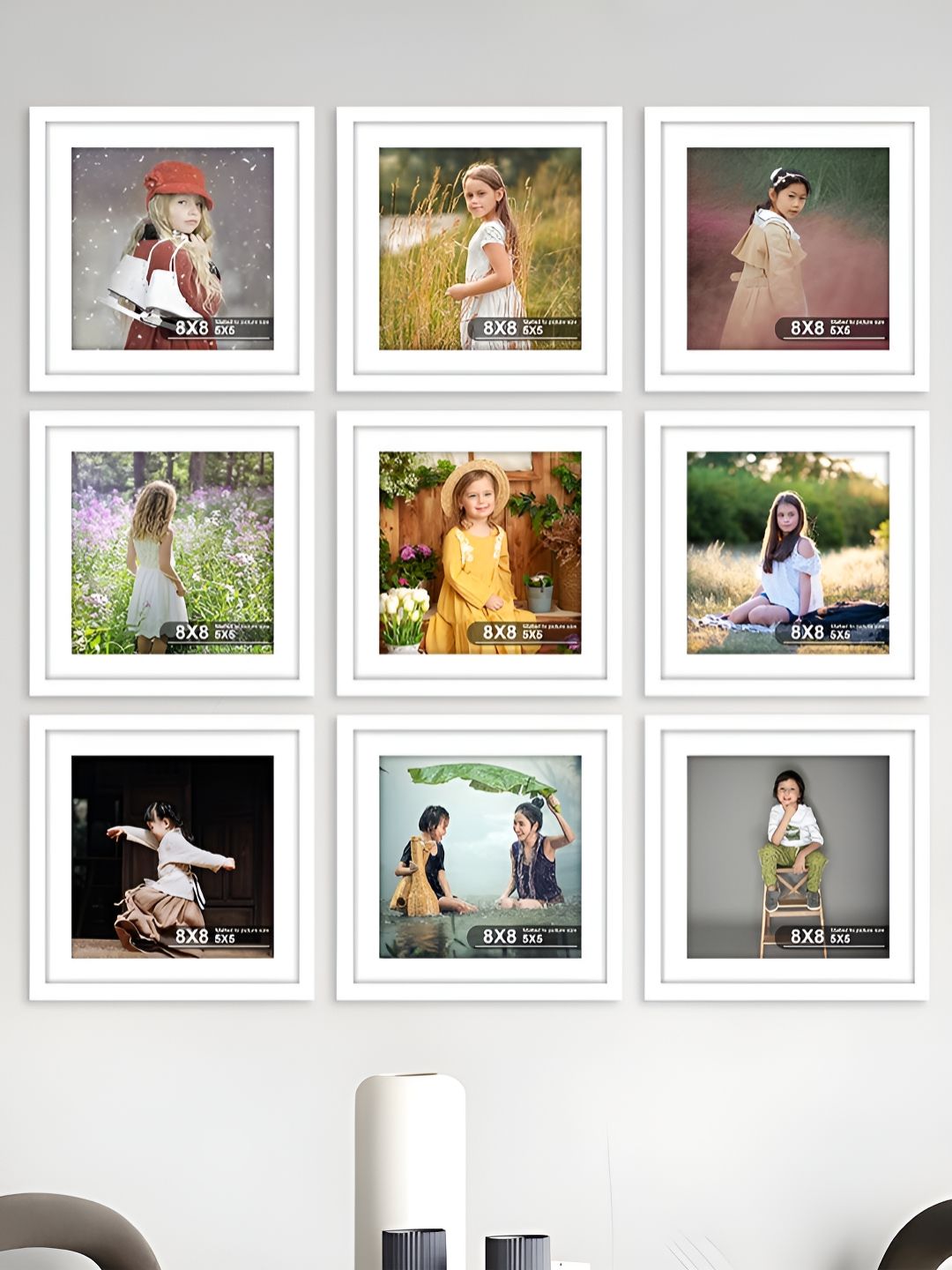 Art Street White 9 Pieces Wooden Wall Photo Frames-picture-44