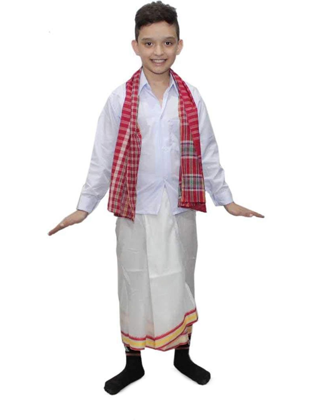 Kaku Fancy dresses Boys Shirt With Dhoti Indian State Dance Costume-picture-22