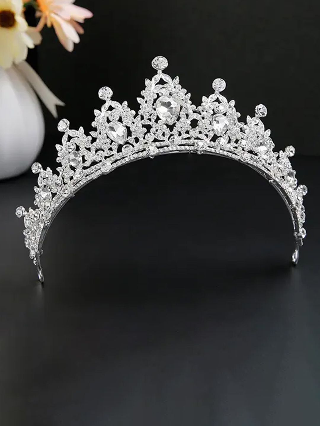 Peora Women Studded Princess Tiara Crown-image-32