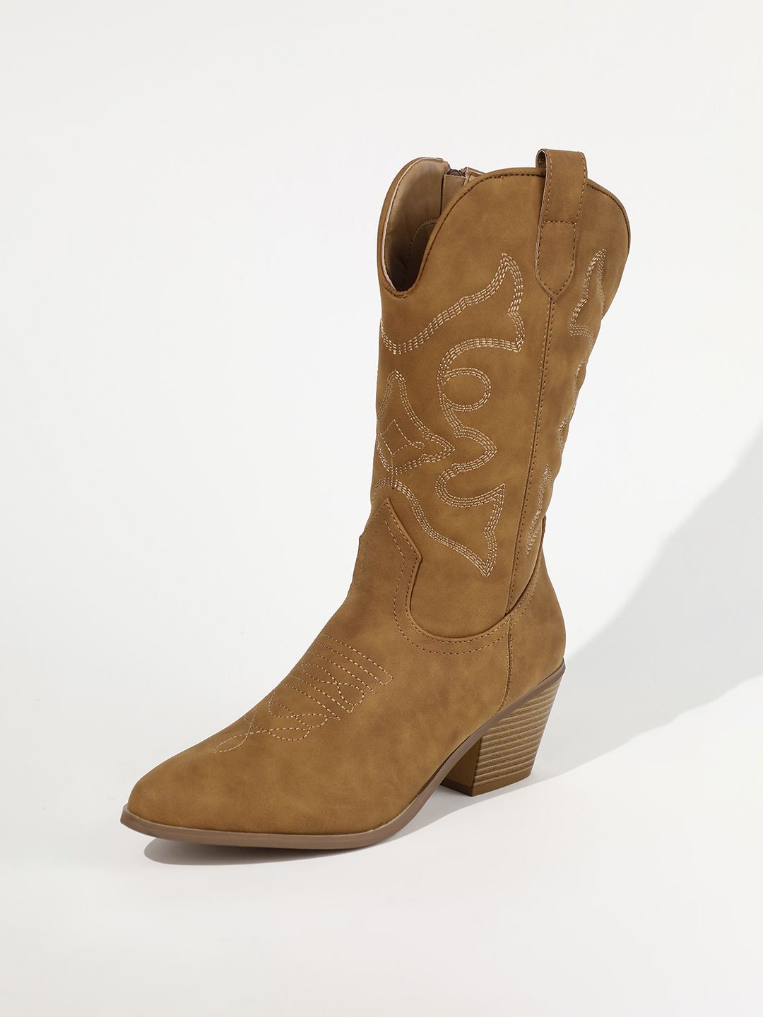 LULU & SKY Women Blocked Heeled Cowboy Boots