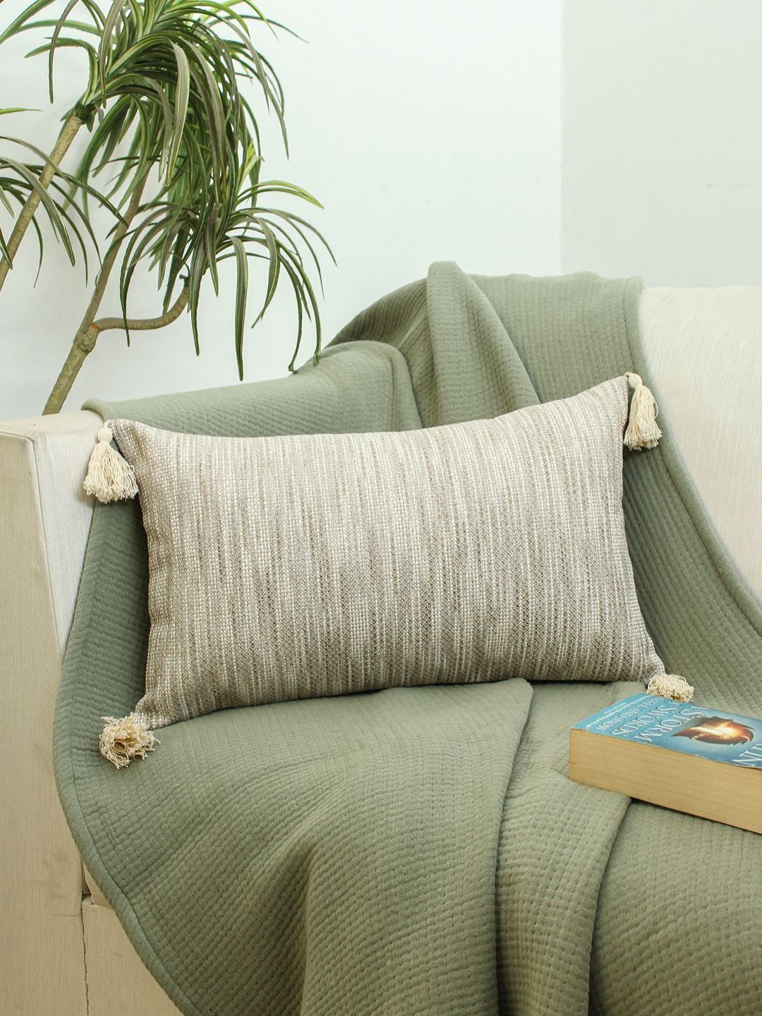 HOMPRIN Cream Abstract Printed Rectangle Cotton Cushion Cover-picture-32