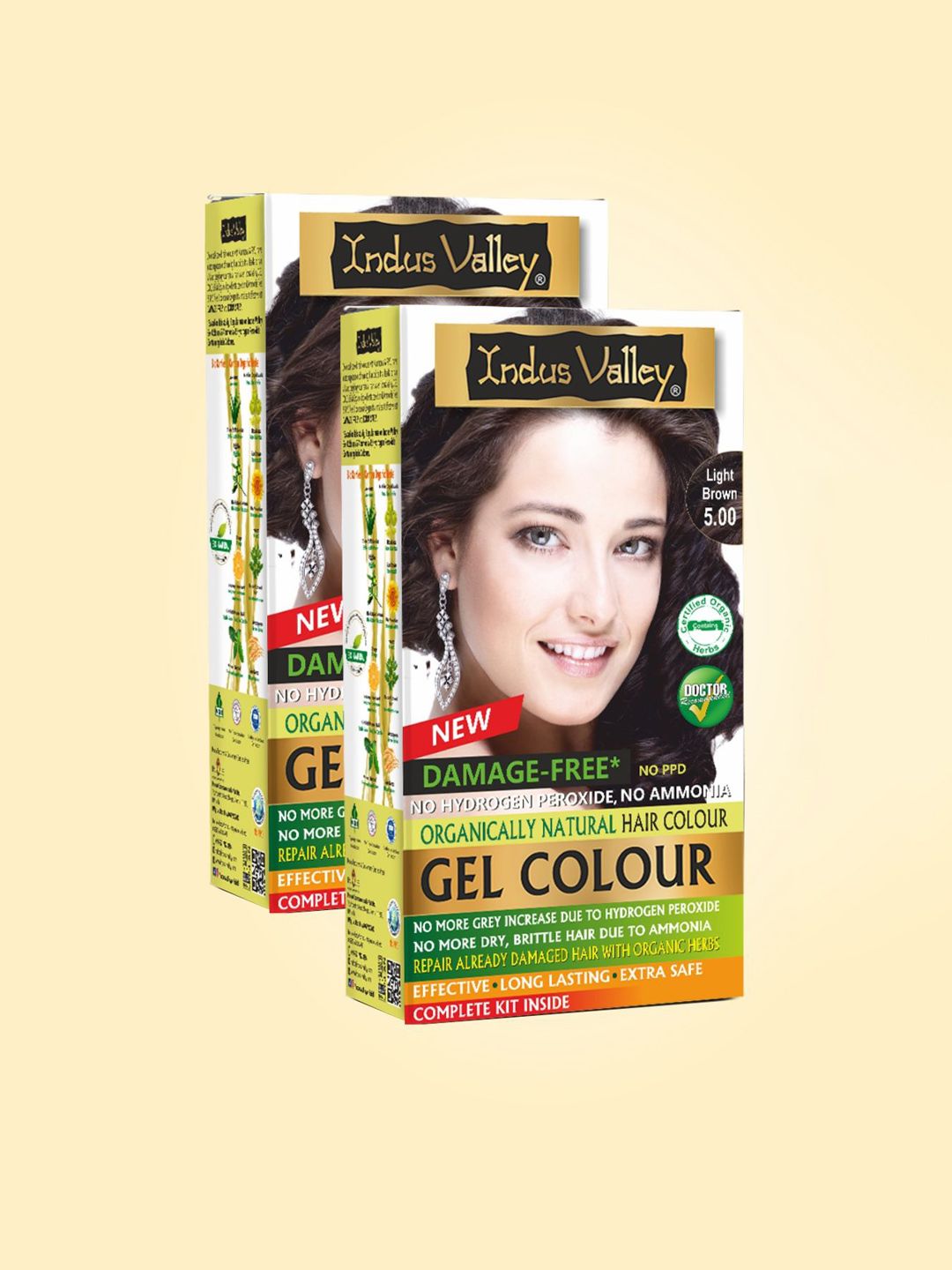 Indus Valley Set Of 2 Damage Free Gel Hair Colour- 65 g Each- Light Brown-picture-25