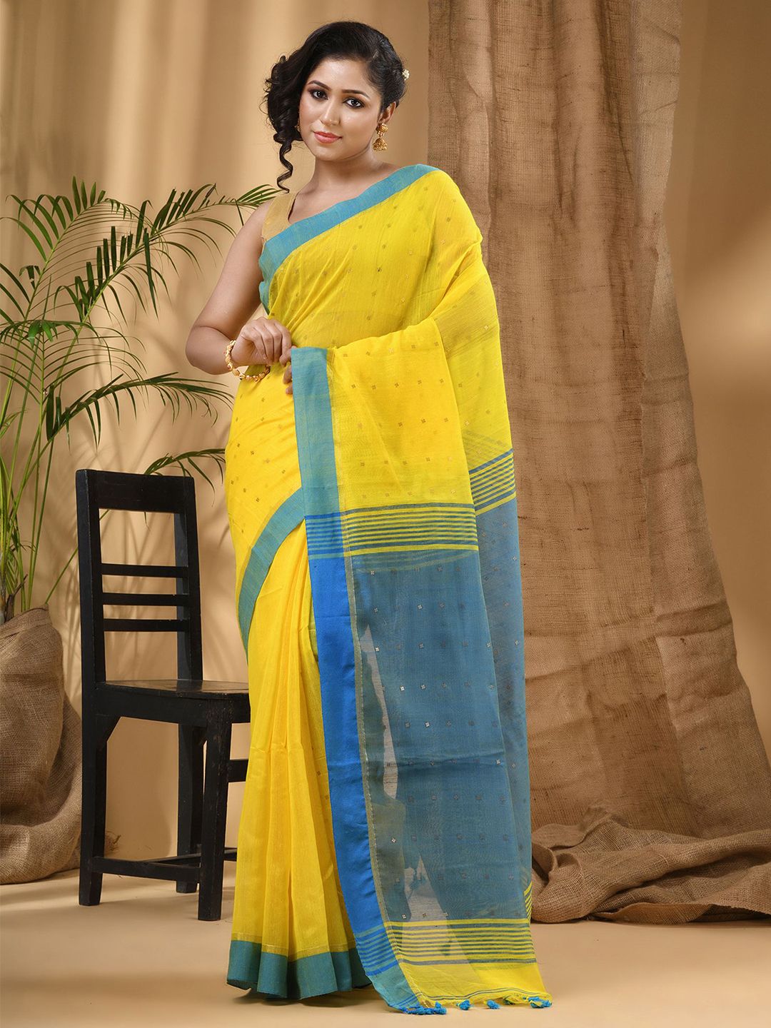 DESH BIDESH Women Woven Design Taant Saree-picture-32
