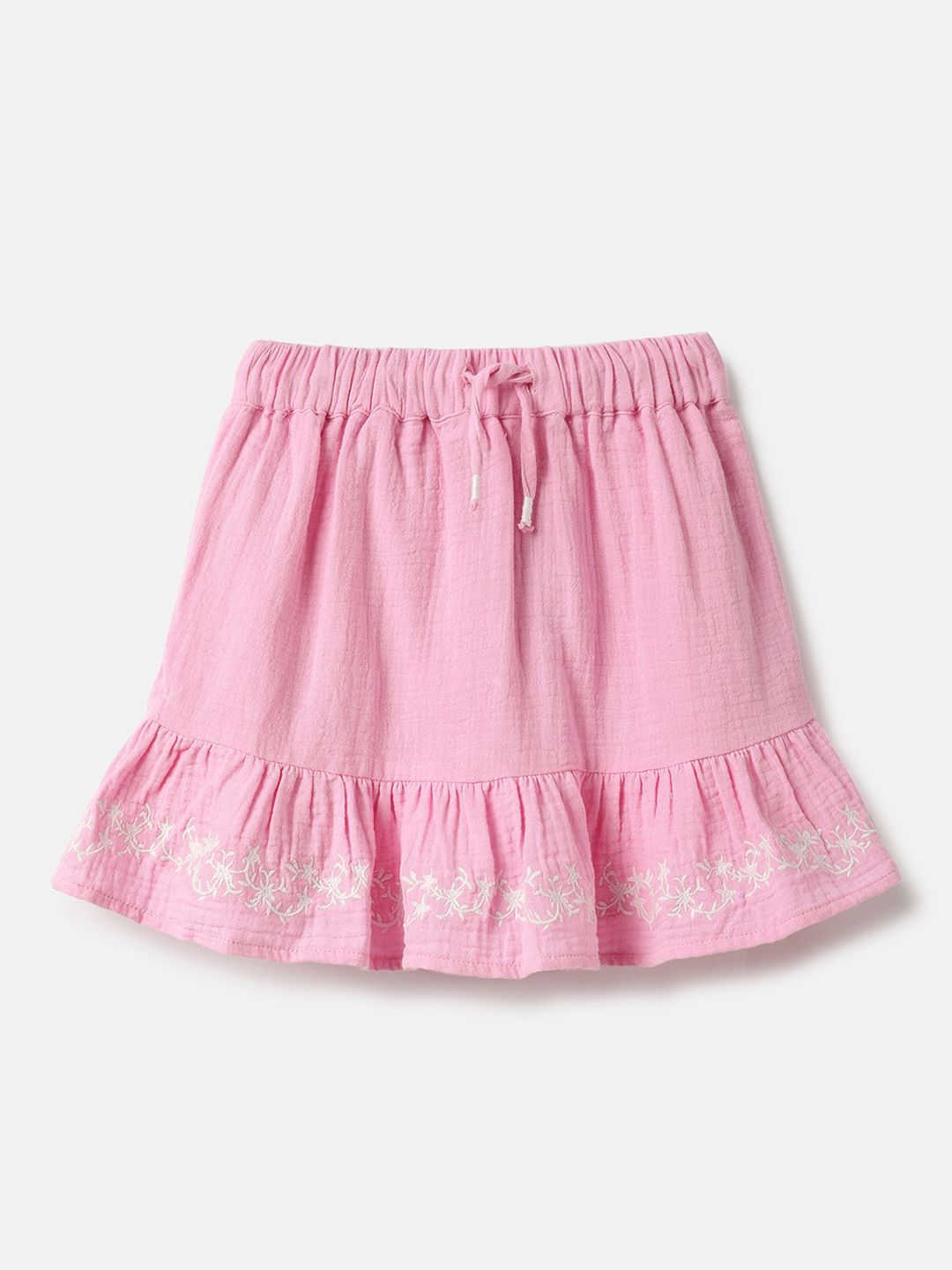 United Colors of Benetton Girls Embroidered A-Line Knee Length Skirt