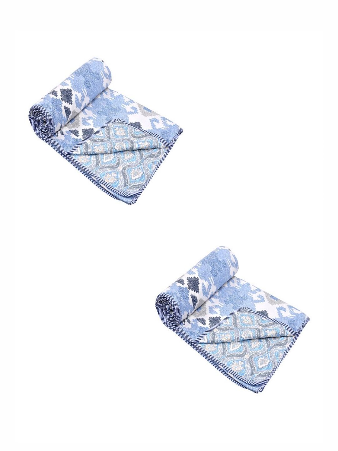 CHICERY Blue 2Pcs Printed AC Room Cotton 210 GSM Single Bed Dohar-picture-31