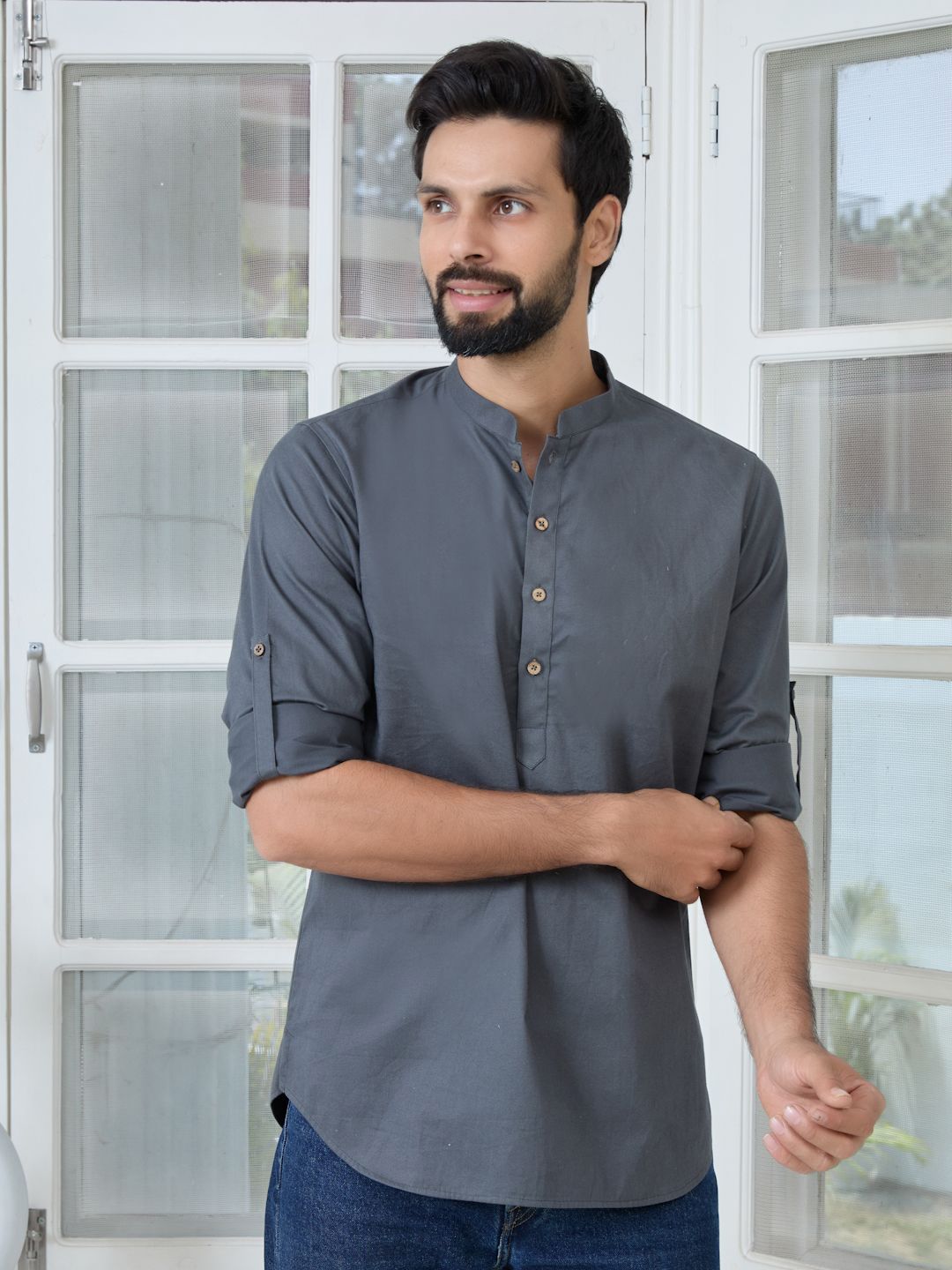 See Designs Men Roll-Up Sleeves Kurta-picture-36