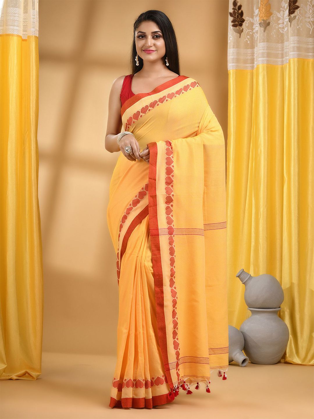 DESH BIDESH Pure Cotton Taant Saree-picture-42