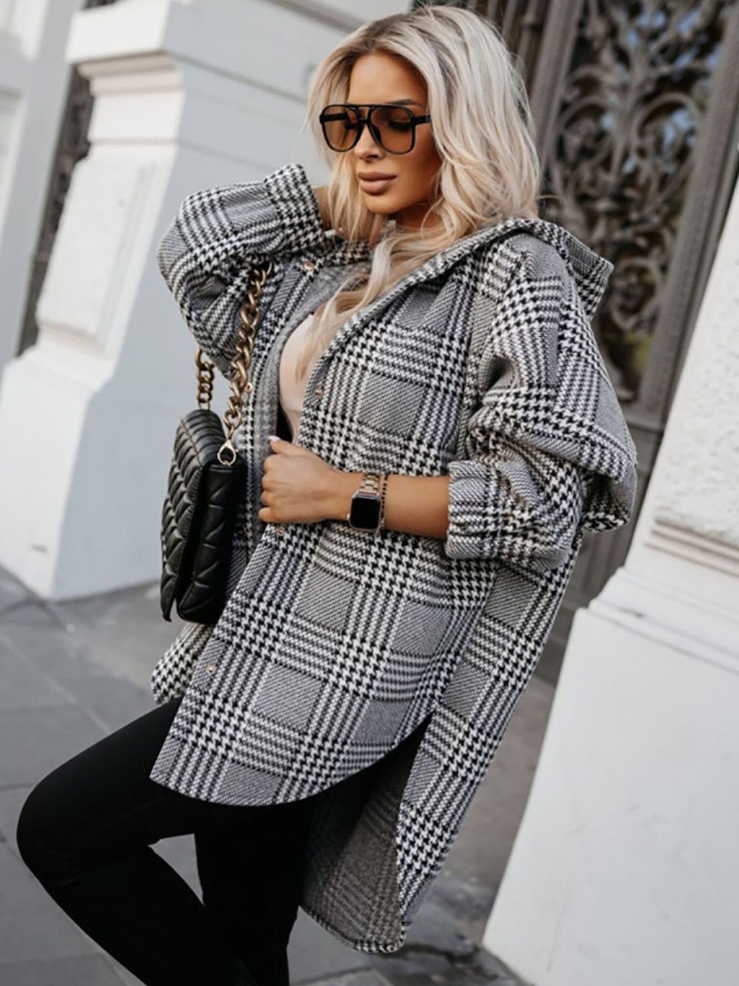 StyleCast x Revolte Women Checked Tailored Jacket