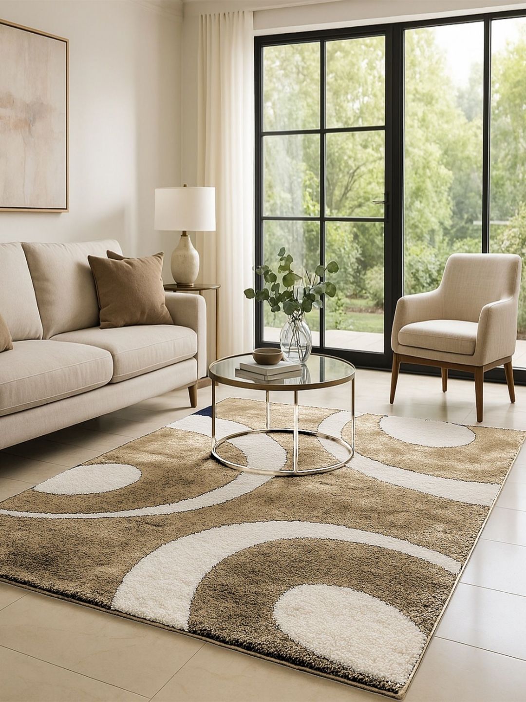 Banchmark Home Furnishings Beige Geometric Anti-Skid Woolen Carpet-picture-30