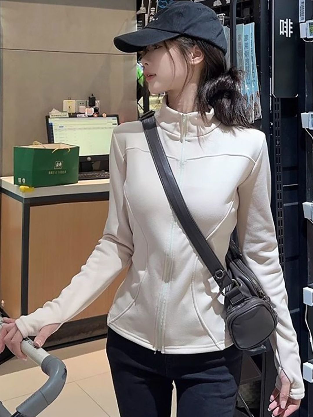 StyleCast x Revolte Women Mock Collar Solid Casual Tailored Insulator Jacket