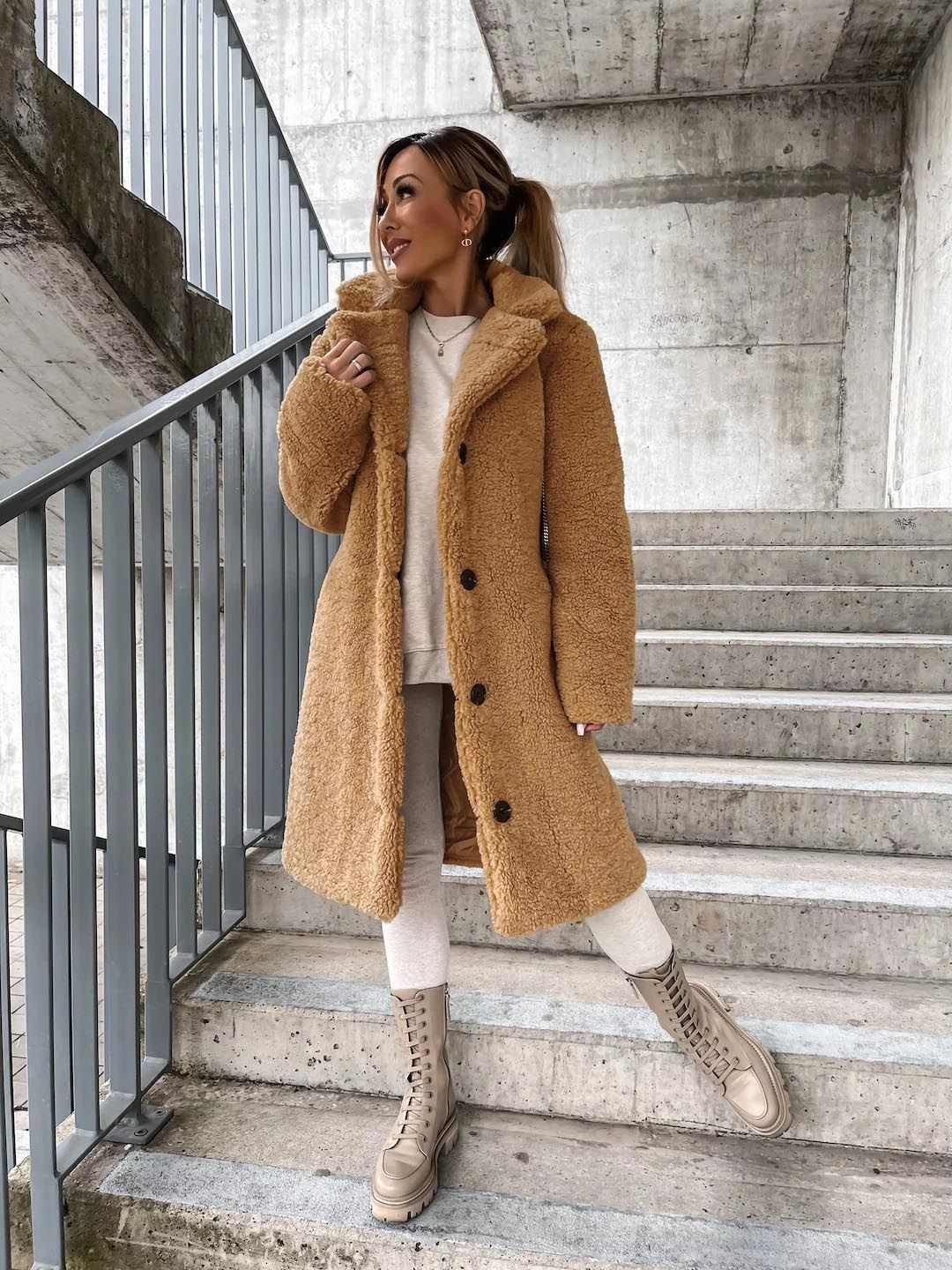 KPOP Women Notched Lapel Overcoat