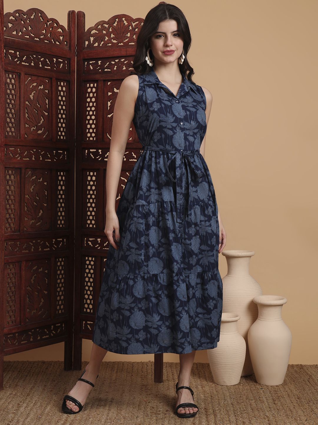 KALINI Women Floral Print A-Line Dress